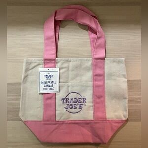 Trader Joe’s Mini Pastel Pink Canvas Tote Bag